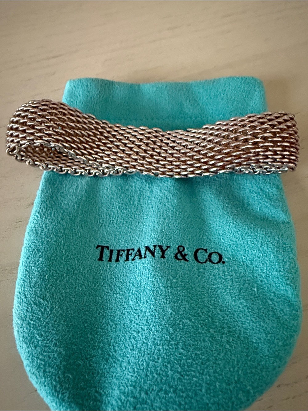 Tiffany & Co. Silver Woven Mesh Bracelet 925